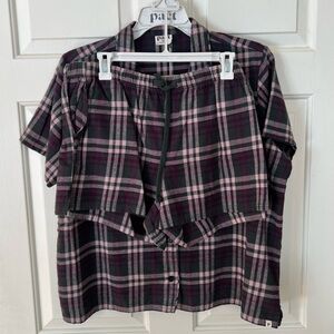 Pact women’s chalet plaid flannel sleep set xl